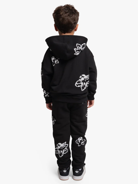 Croyez Mini Initial Flower Straight Leg Pants - Black Croyez Croyez Mini Initial Flower Straight Leg Pants - Black