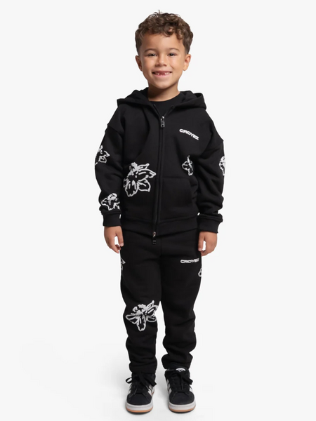 Croyez Mini Initial Flower Straight Leg Pants - Black Croyez Croyez Mini Initial Flower Straight Leg Pants - Black