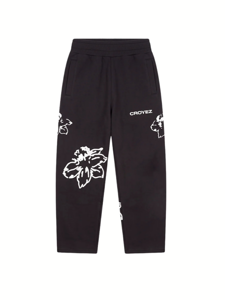 Croyez Mini Initial Flower Straight Leg Pants - Black Croyez Croyez Mini Initial Flower Straight Leg Pants - Black