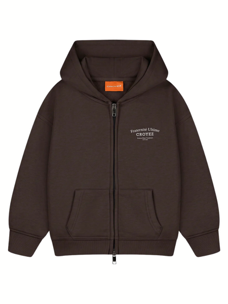 Croyez Mini Fraternité Ultime Zip Hoodie - Brown Croyez Croyez Mini Fraternité Ultime Zip Hoodie - Brown