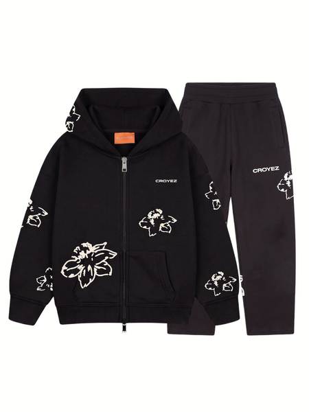 Croyez Mini Initial Flower Combi-set - Black