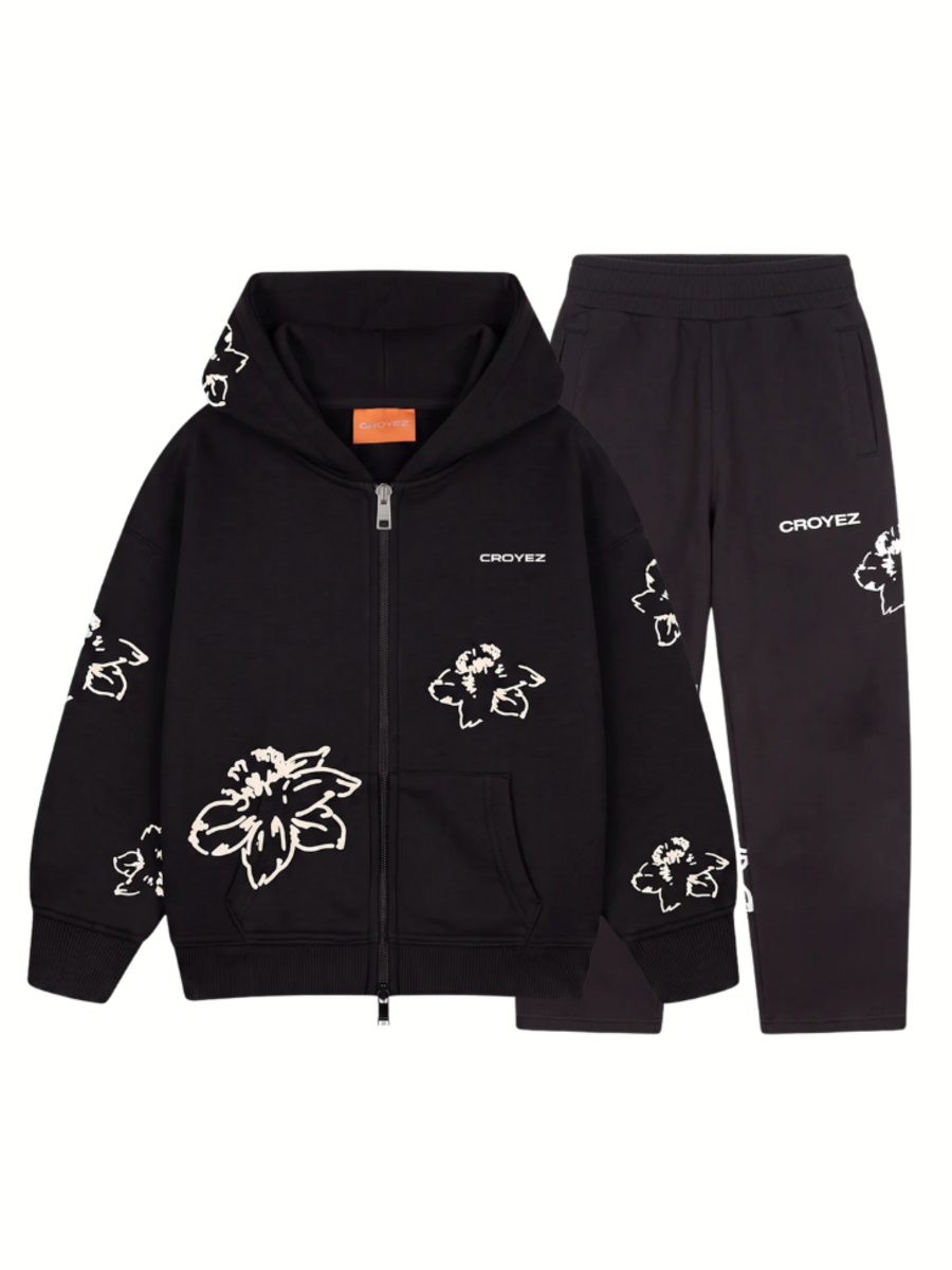 Croyez Croyez Mini Initial Flower Combi-set - Black
