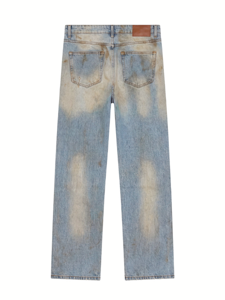 Croyez Dirty Washed Straight Leg Jeans - Light Blue Croyez Croyez Dirty Washed Straight Leg Jeans - Light Blue