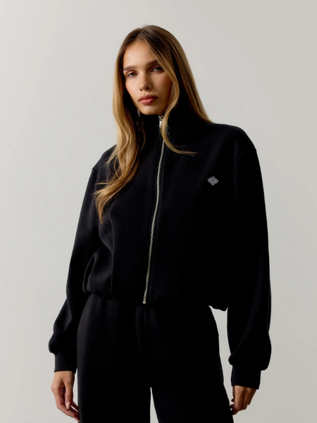 The Couture Club The Couture Club Women Funnel Neck Balloon Hem Zip Through - Black