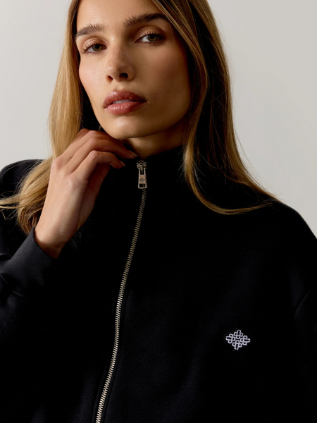 The Couture Club The Couture Club Women Funnel Neck Balloon Hem Zip Through - Black