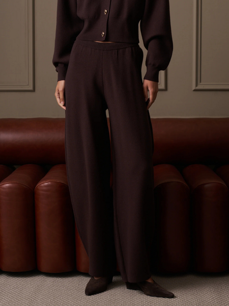 The Couture Club Women Compact Knit Barrel Leg Jogger - Brown The Couture Club The Couture Club Women Compact Knit Barrel Leg Jogger - Brown