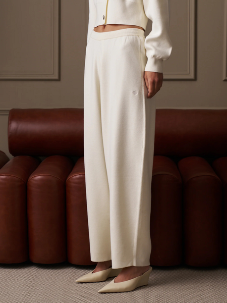 The Couture Club Women Compact Knit Barrel Leg Jogger - Cream The Couture Club The Couture Club Women Compact Knit Barrel Leg Jogger - Cream