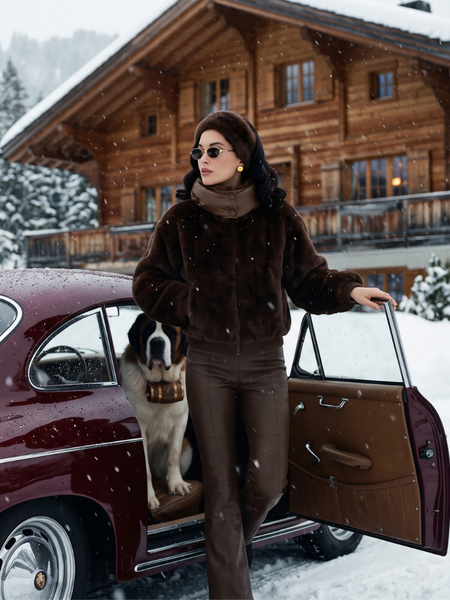 Nikkie Nikkie Urmston Fur Jacket - Hot Cacao