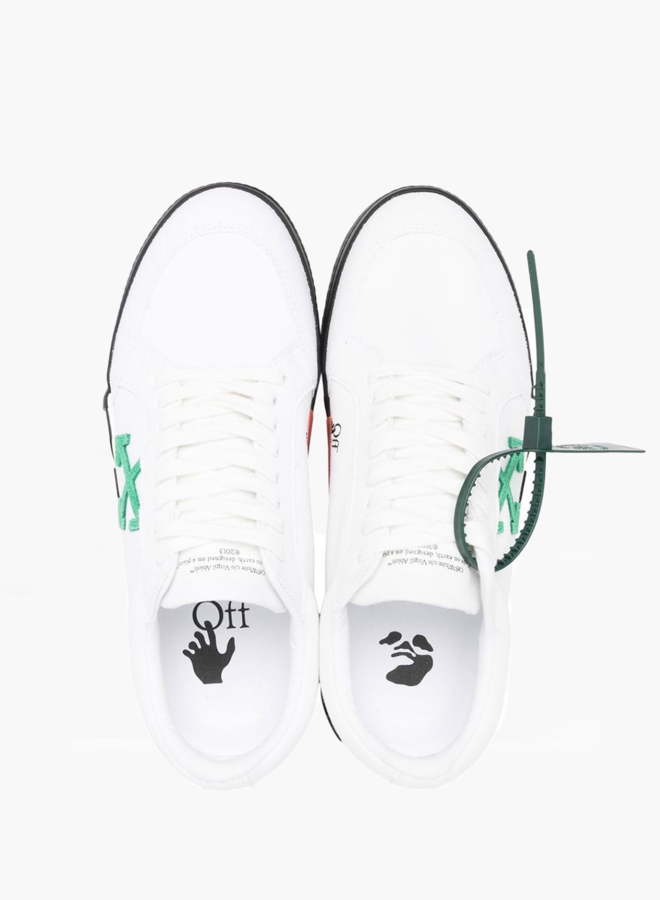 Off-White Vulcanized Round Toe Lace-Up Sneakers