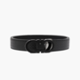 Salvatore Ferragamo Black Buckle Reversible Leather Belt