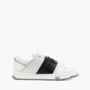 Valentino Open Skate Calfskin  And Fabric Sneaker