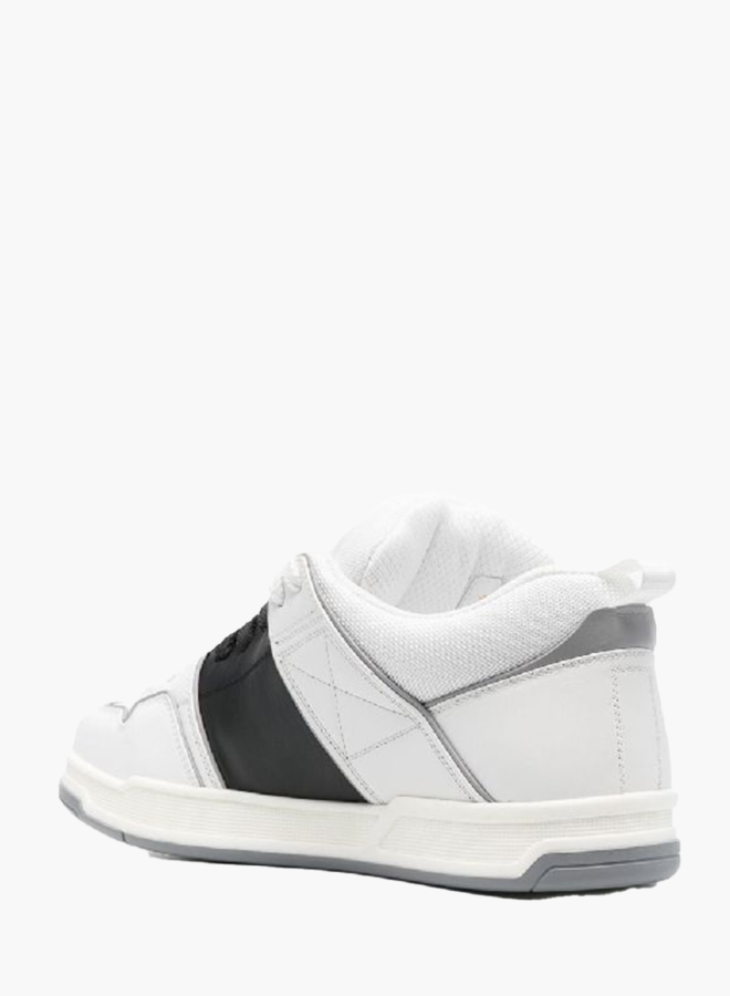 Valentino Open Skate Calfskin  And Fabric Sneaker