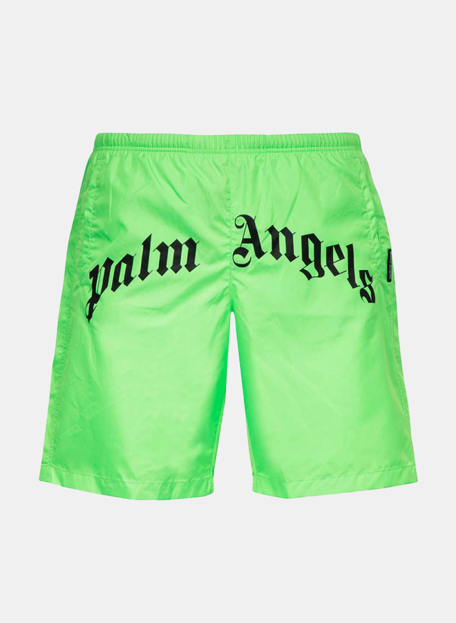Palm Angels Curved Logo Swimwear Short