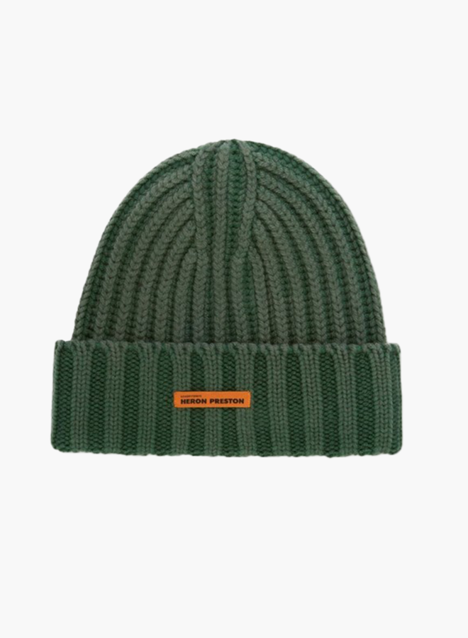 Heron Preston Logo-Patch Ribbed-Wool Beanie Hats