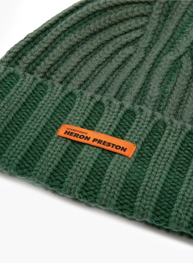 Heron Preston Logo-Patch Ribbed-Wool Beanie Hats