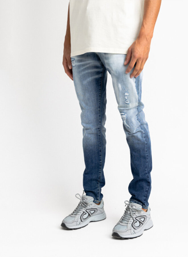 Navy Bleached Washed jeans