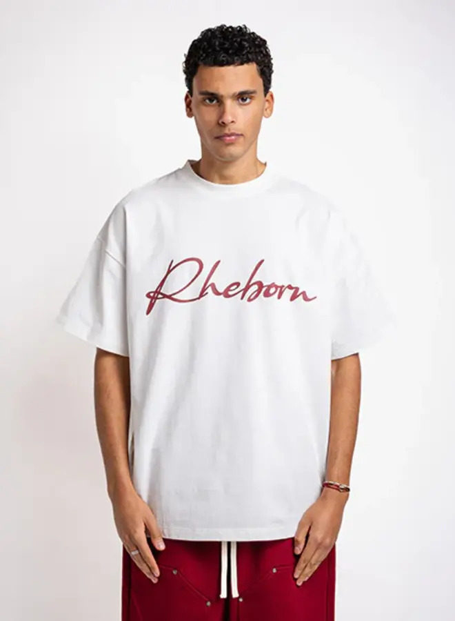 Rheborn tee white burgundy