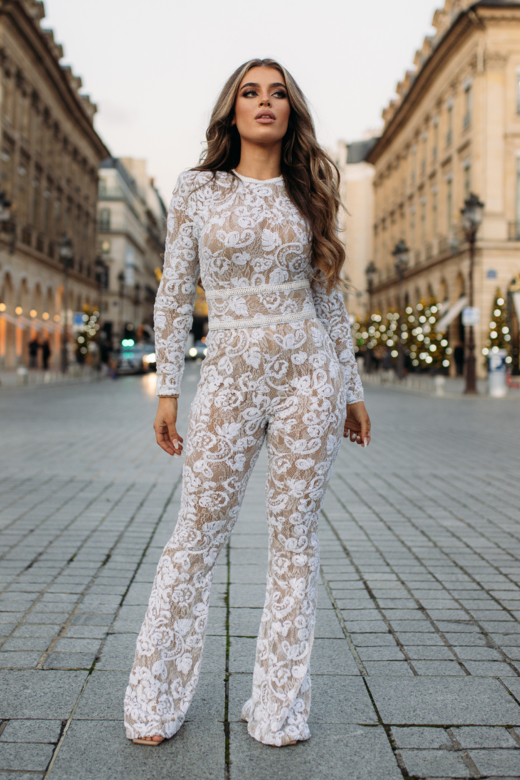 Avery Lace Jumpsuit - White
