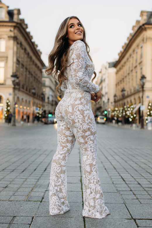 Avery Lace Jumpsuit - White