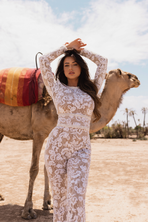 Avery Lace Jumpsuit - White