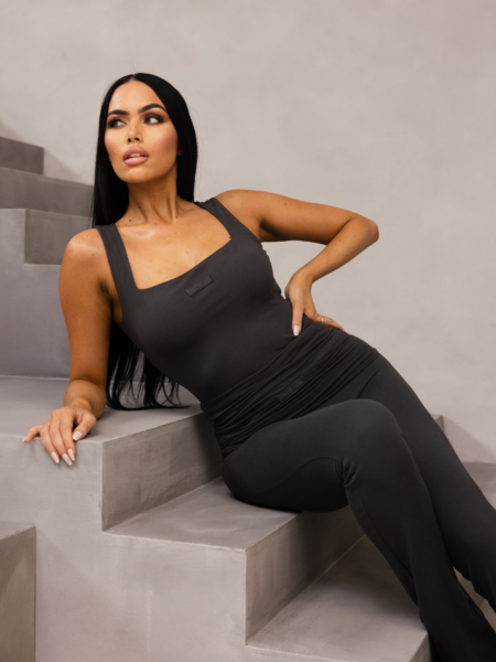 Unique The Label Noelle Tank Top - Smoke Grey Noelle Tank Top - Smoke Grey