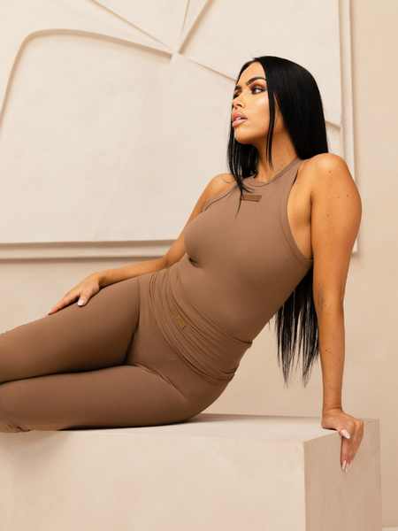 Unique The Label Noelle Halter Top - Taupe Noelle Halter Top - Taupe
