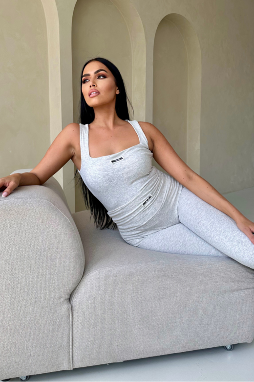 Noelle Tank Top - Light Grey Marl