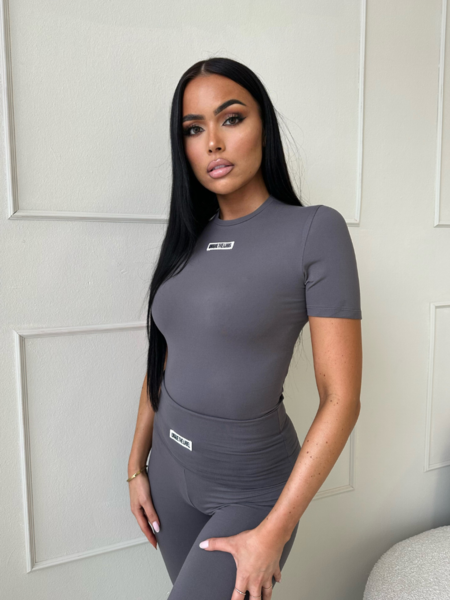 Unique The Label Nena Short Sleeve Top - Iron Nena Short Sleeve Top - Iron