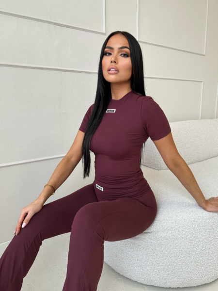 Unique The Label Nena Short Sleeve Top - Deep Cherry Nena Short Sleeve Top - Deep Cherry