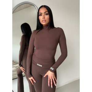 Unique The Label Kimmy Turtleneck Top - Chocolate