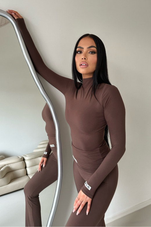 Kimmy Turtleneck Top - Chocolate