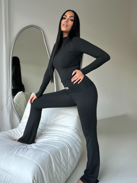 Unique The Label Kimmy Turtleneck Top - Deep Black Kimmy Turtleneck Top - Deep Black