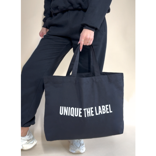 Unique The Label Unique Canvas Tote Bag - Black/White