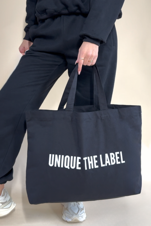 Unique Canvas Tote Bag - Black/White
