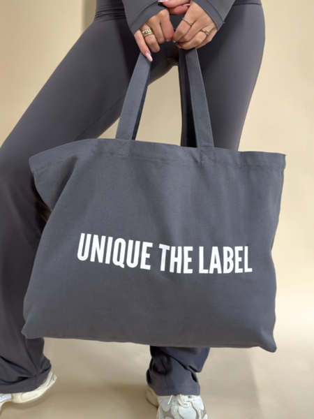 Unique The Label Unique Canvas Tote Bag - Iron Unique Canvas Tote Bag - Iron