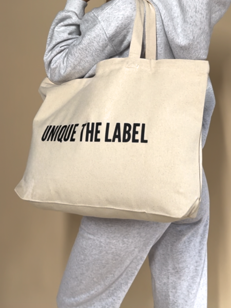 Unique The Label Unique Canvas Tote Bag - Creme Unique Canvas Tote Bag - Creme