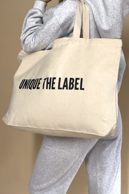 Unique Canvas Tote Bag - Creme