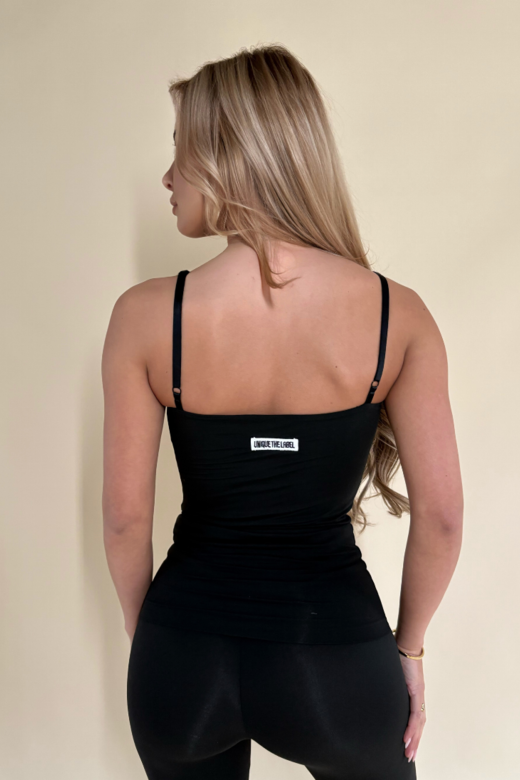 Aya Strap Bodysuit - Deep Black