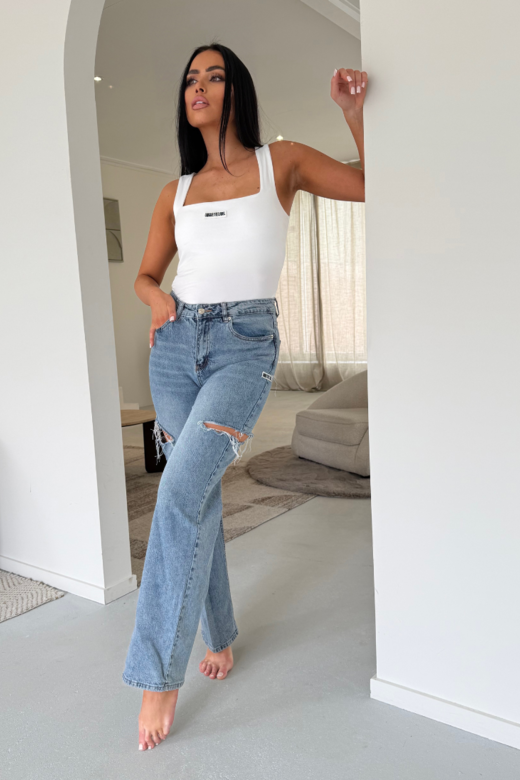 Nena Tank Top - White/Black