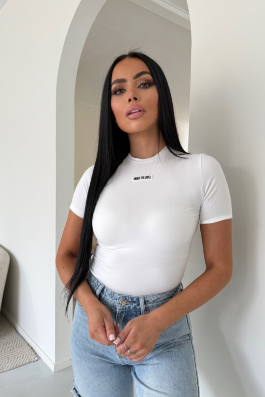 Nena Short Sleeve Top - White/Black