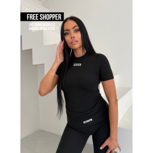 Unique The Label Nena Short Sleeve Top - Black/White
