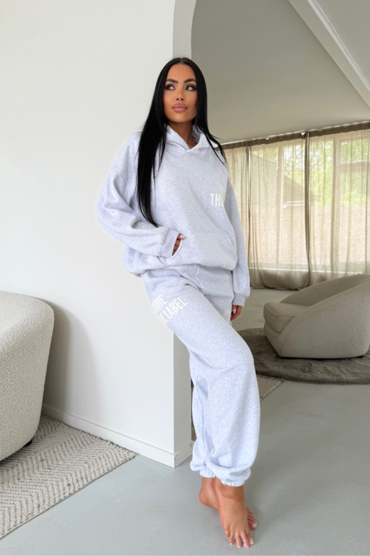 Elyana Print Jogger - Light Grey Marl