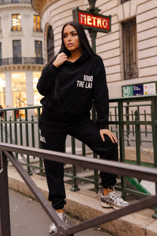 Elyana Print Jogger - Deep Black