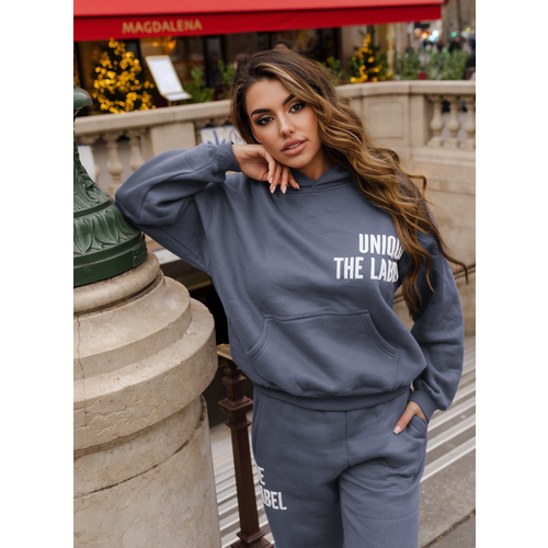 Unique The Label Elyana Print Hoodie - Denim Blue