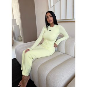 Unique The Label Joya Rib Dress - Soft Yellow