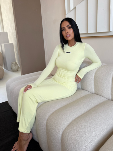 Unique The Label Joya Rib Dress - Soft Yellow Joya Rib Dress - Soft Yellow