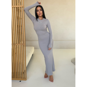 Unique The Label Joya Rib Dress - Pebble