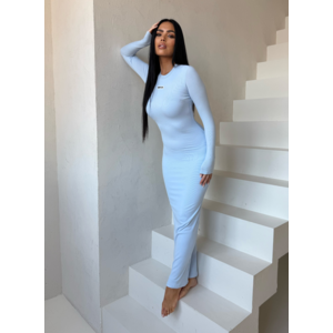 Unique The Label Joya Rib Dress - Sky Blue