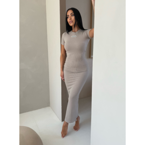 Unique The Label Donna Rib T-Shirt Dress - Mocha
