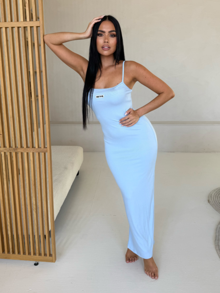 Unique The Label Zoe Rib Dress - Sky Blue Zoe Rib Dress - Sky Blue